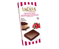 Chocolate negro con arándanos naturales LACASA 100 g.