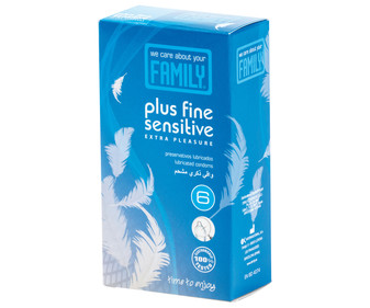 Presevativos lubricados extra finos, para un extra de placer FAMILY Plus fine sensitive 6 uds Presevativos lubricados extra finos, para un extra de placer FAMILY Plus fine sensitive 6 uds