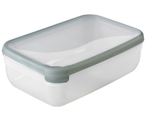 Recipiente hermético rectangular con tapa de clip y válvula, 4 litros, ACTUEL.