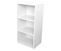 Estantería librería color blanco con 3 baldas. Medidas: 80cm. de alto, 40cm. de largo y 29,5cm. de profundidad, MOBILIARIO.