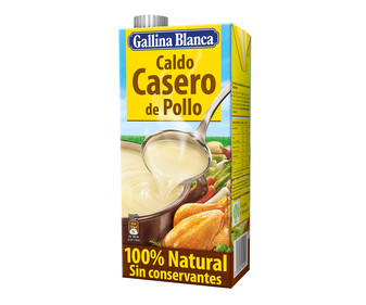 Caldo casero de pollo 100% natural GALLINA BLANCA brik de 1 l. Caldo casero de pollo 100% natural GALLINA BLANCA brik de 1 l.