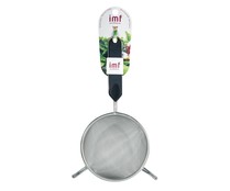 Colador de acero inoxidable con dos apoyos y mango de polietileno, 12 centímetros de diámetro IMF.