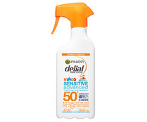 Protector solar en spray especial para niños con FPS 50+ (muy alto) DELIAL Niños sensitive advanced de Garnier 300 ml.