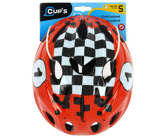 Casco infantil talla 48-52cm., ajustable, color rojo con diseño de carreras CUP'S ALCAMPO. Casco infantil talla 48-52cm., ajustable, color rojo con diseño de carreras CUP'S ALCAMPO.