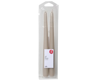 Pack de 2 velas de candelabro no perfumadas de color beige, ACTUEL. Pack de 2 velas de candelabro no perfumadas de color beige, ACTUEL.