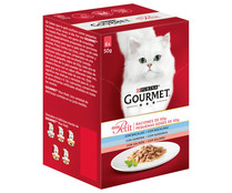 Comida para gatos húmeda, selección pescado PURINA  GOURMET  6 uds. x 50 g.