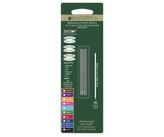 4 mini-recambios de punta roller de grosor medio, tinta líquida azul MONTEVERDE. 4 mini-recambios de punta roller de grosor medio, tinta líquida azul MONTEVERDE.