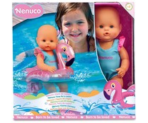 Bebé con flotador de flamenco NENUCO ¡hora de nadar!
