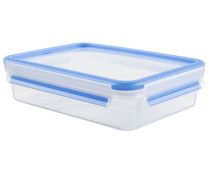 Recipiente rectangular de plástico con cierre hermértico de clip para alimentos, 1,2 litros, Masterseal TEFAL.