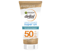 Protector solar facial anti-edad con ácido Hialurónico y FPS 50 (muy ato) DELIAL 50 ml.