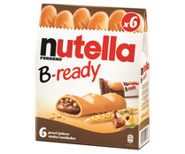 Galletas rellenas de crema de chocolate y avellanas NUTELLA B-ready 6 uds. 132 g. 