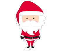 Pack de 12 servilletas con forma de Papá Noel, ACTUEL.