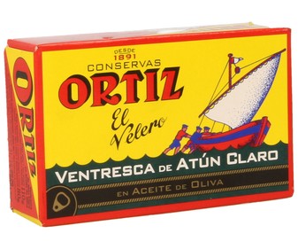 Ventresca de atún claro en aceite de oliva lata de 80 gramos Ventresca de atún claro en aceite de oliva lata de 80 gramos
