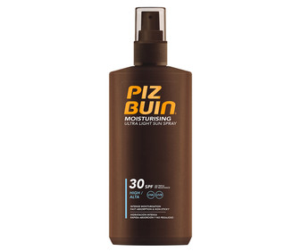 Loción solar en spray con acción hidratante ultra light y factor de protección 30 (medio) PIZ BUIN 200 ml. Loción solar en spray con acción hidratante ultra light y factor de protección 30 (medio) PIZ BUIN 200 ml.
