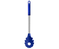 Cuchara para spaguetti de silicona color azul con mango de acero inoxidable, Solid MONIX.