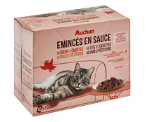 Alimento gatos húmedo, bolsas de carne en salsa PRODUCTO ALCAMPO 12 uds. x 100 g.