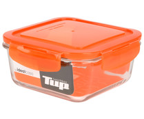 Recipiente de vidrio con tapa hermética, capacidad de 0,5 litros, 15x15x7 centímetros TABERSEO.