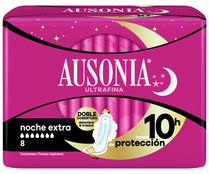 Compresas ultrafina noche extra con alas AUSONIA 8 uds.