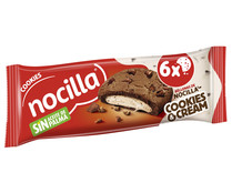 Galletas cookies rellenas de crema de cacao y leche NOCILLA 6 uds, 120 g.