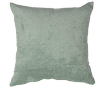 Cojín color verde tejido chenilla 100% poliéster, 45x45cm. TEXTIL HOGAR.