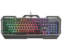 Teclado gaming TRUST GXT 856 Torac, placa superior metálica, iluminación multicolor, teclas multimedia, modo juego.
