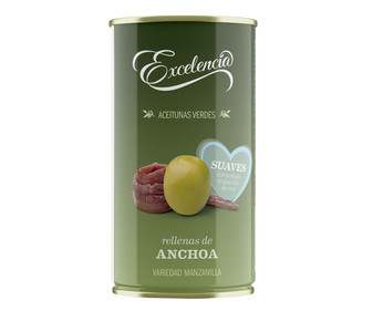 Aceitunas rellenas de anchoa EXCELENCIA, 150 g. Aceitunas rellenas de anchoa EXCELENCIA, 150 g.