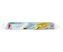 Masa de hojaldre rectangular, elaborada sin gluten PRODUCTO ALCAMPO 280 g.