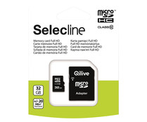 Tarjeta de memoria SELECLINE MicroSDHC 32GB, clase 10, adaptador SD.