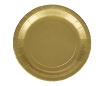 Set de 10 platos metalizados en color dorado, 23 cm, ACTUEL.