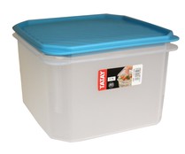 Recipiente de plástico para alimentos con tapa color azul lavanda, 2,9 litros TATAY.