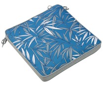 Cojín de exterior para silla estampado color azul, 40x40x5cm GARDENSTAR ALCAMPO.