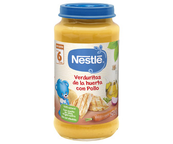 Tarrito de verduras de la huerta con pollo a partir de 6 meses NESTLÉ 250 g. Tarrito de verduras de la huerta con pollo a partir de 6 meses NESTLÉ 250 g.