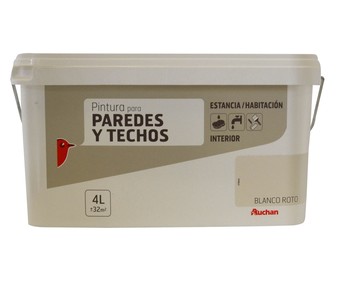 Pintura plástica de color blanco 4 litros Pintura plástica de color blanco 4 litros