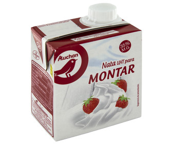 Nata líquida (35% materia grasa) para montar PRODUCTO ALCAMPO 500 ml. Nata líquida (35% materia grasa) para montar PRODUCTO ALCAMPO 500 ml.