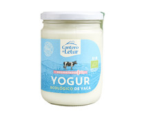 Yogur de vaca desnatado ecológico CANTERO DE LETUR 420 gr,