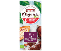 Chocolate negro 79% de cacao, ecológico TORRAS 100 g.
