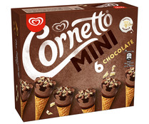MIni conos de chocolate con trocitos de chocolate blanco CORNETTO 6 x 60 ml.