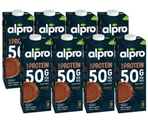 Bebida de soja 100% vegetal, enriquecida con proteinas y con sabor a chocolate ALPRO Plant protein 8 x 1 l.