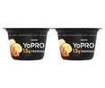Yogur con sabor a plátano y mantequilla de cacahuete, proteínas y sin azúcares añadidos ni grasa YOPRO de Danone 2 x 160 g.