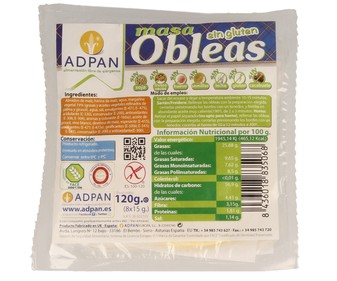 Masa de empanadillas 400 gramos pack de 8 unidades Masa de empanadillas 400 gramos pack de 8 unidades
