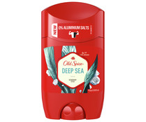 Desodorante en stick para hombre, con acción antimanchas y sin sales de aluminio OLD SPICE Deep sea 50 ml.