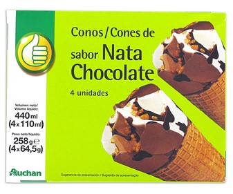 Conos de nata 440 mililitros pack de 4 unidades Conos de nata 440 mililitros pack de 4 unidades