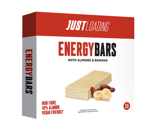 Barritas energéticas con almendra y plátano JUST LOADING 3 uds. x 25 g. Barritas energéticas con almendra y plátano JUST LOADING 3 uds. x 25 g.