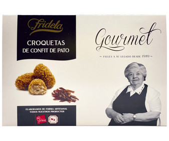Croquetas de confit de pato, con cremosa bechamel y empanado extracrujiente FRIDELA Gourmet 300 g. Croquetas de confit de pato, con cremosa bechamel y empanado extracrujiente FRIDELA Gourmet 300 g.