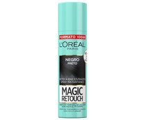 Spray instantáneo retocador de raíces y canas, color negro L´ORÉAL PARIS Magic retouch 100 ml.