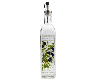 Aceitera de vidrio decorada con tapón vertedor, 0,5 litros Renova QUID. Aceitera de vidrio decorada con tapón vertedor, 0,5 litros Renova QUID.