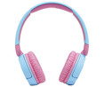 Auriculares bluetooth para niños tipo diadema JBL JR 310 BT, control de volumen, color azul y rosa.