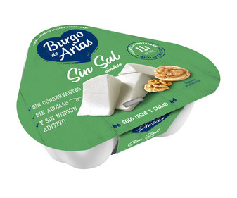 Queso fresco sin sal BURGO DE ARIAS tarrina de 72 g. pack 3 uds. Queso fresco sin sal BURGO DE ARIAS tarrina de 72 g. pack 3 uds.