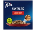 Comida para gatos a base de carne en gelatina PURINA FELIX 4 unidades de 400 gramos.