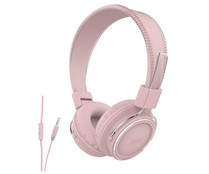 Auriculares tipo diadema QILIVE Q.1296, con cable, con micrófono, color rosa.